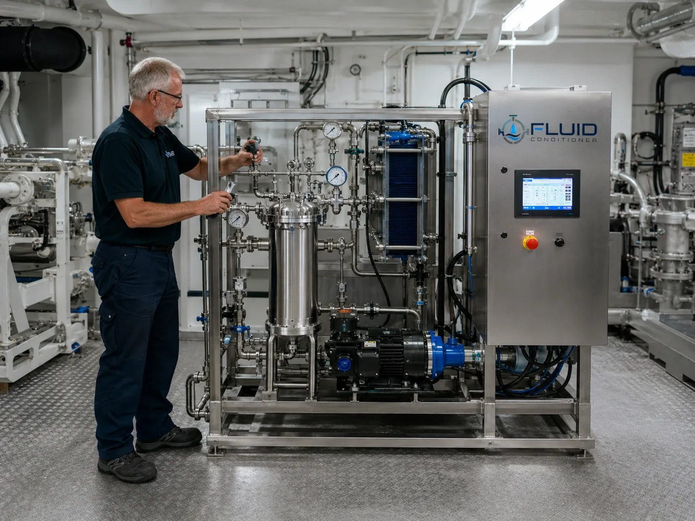 Marine fuel conditioning unit