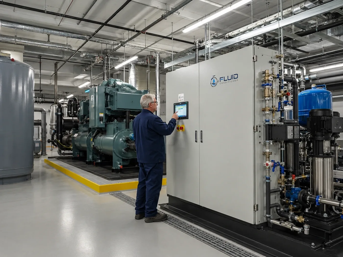 Luxury hotel mechanical room fluid control